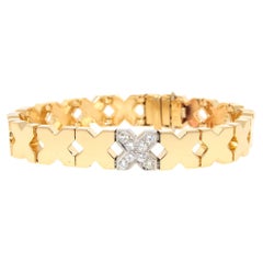 X Means Kisses Diamond Solid Gold Bracelet