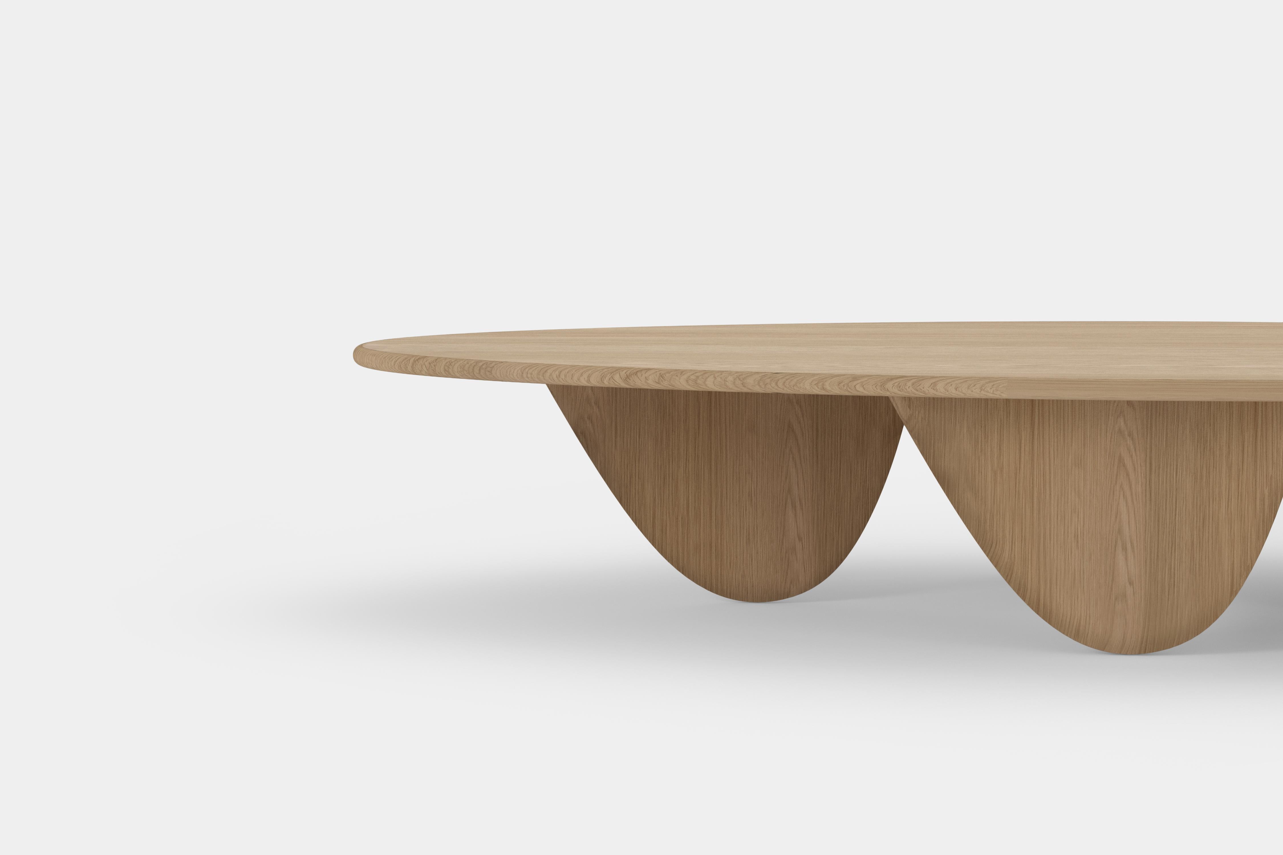 Mexican Noviembre X Big Coffee Table in Oak Wood, Coffee Table by Joel Escalona For Sale