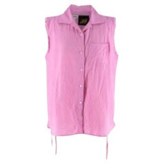 x Paula's Ibiza pink seersucker blouse