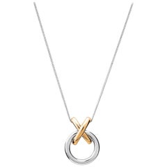 Silver & Gold Vermeil X Pendant Necklace