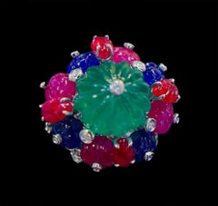 X Pumpkin bascket Emerald Ring