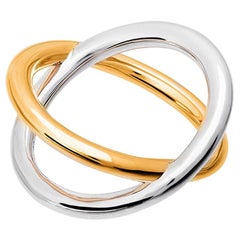 Silver & Gold Vermeil X Ring, size 65