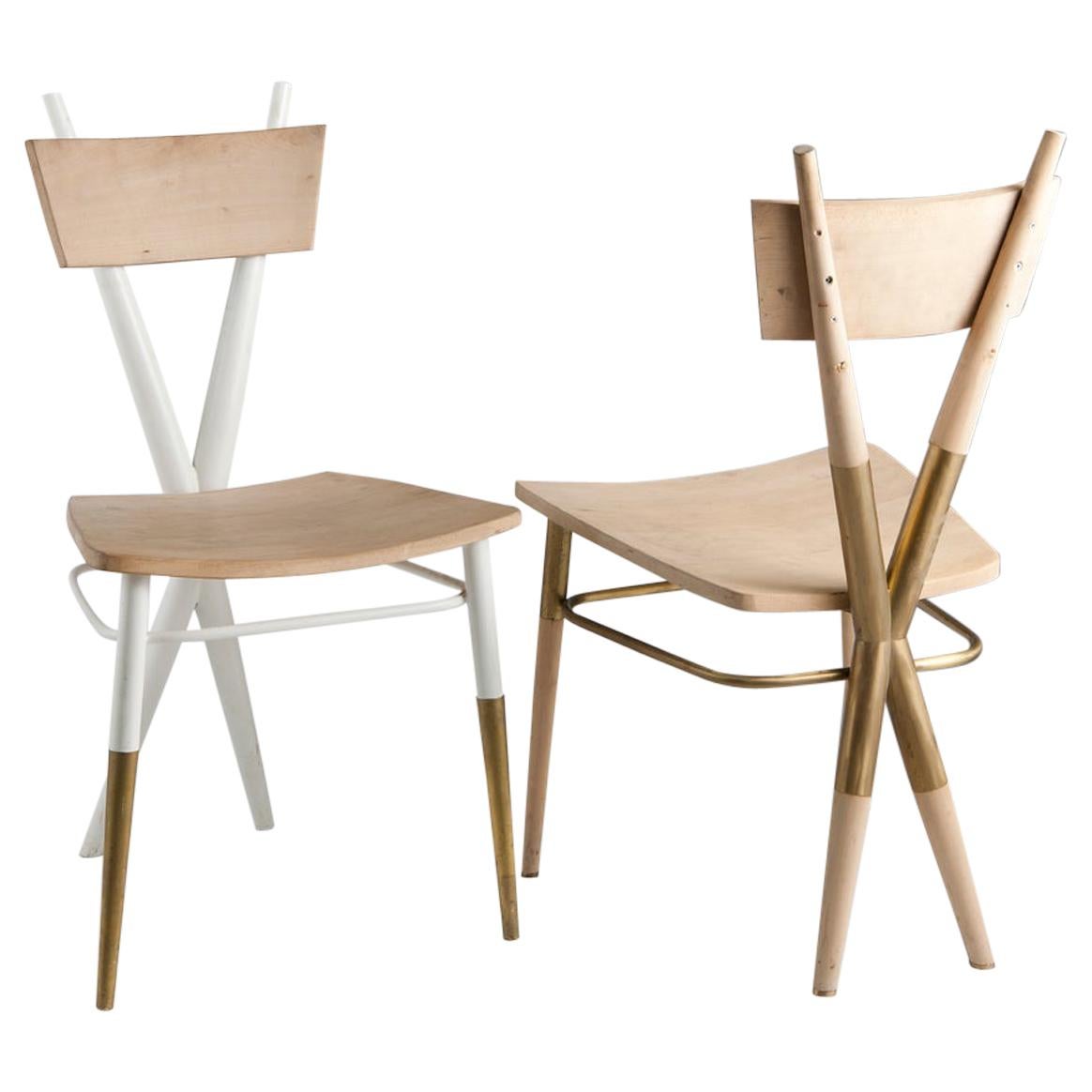 X Set of Wooden Chairs by Sema Topaloglu