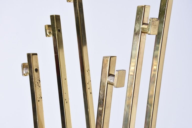 X-shape clothes rack in brass on square traverine base 1960s Italy at ...