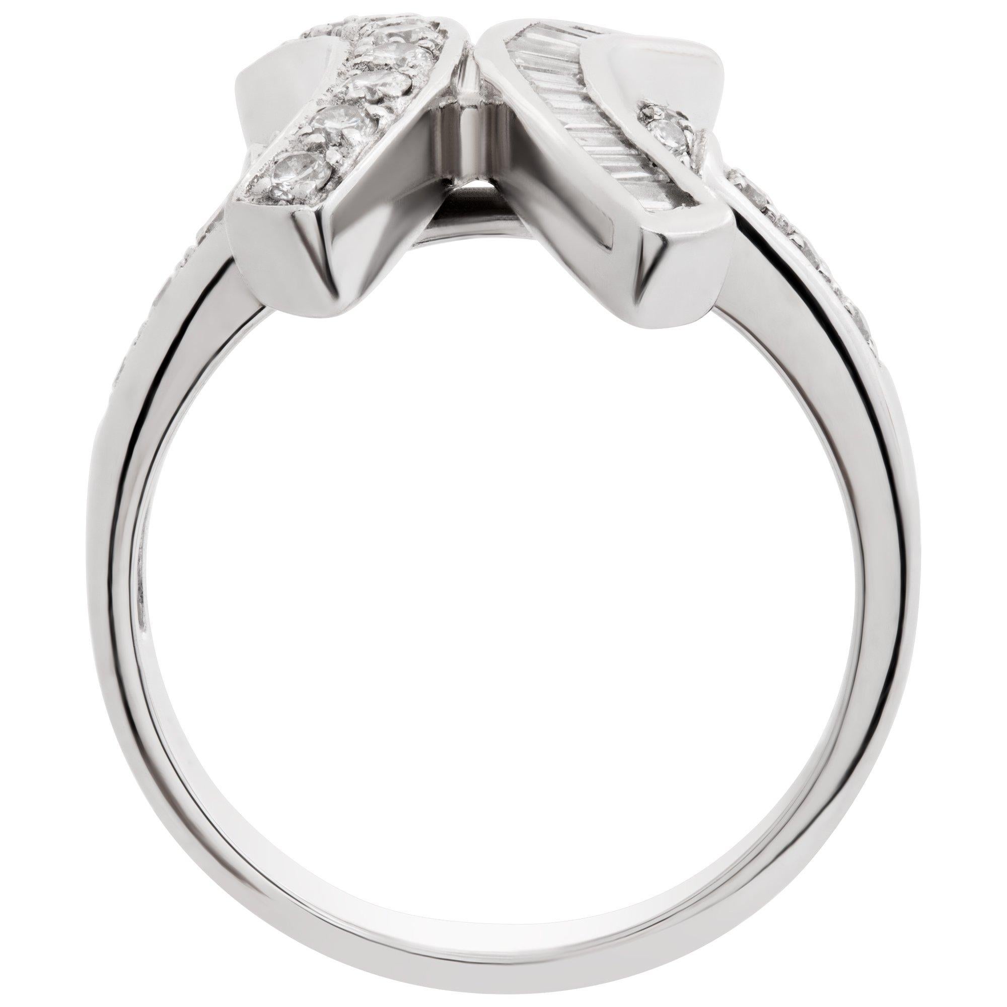 x shaped diamond ring