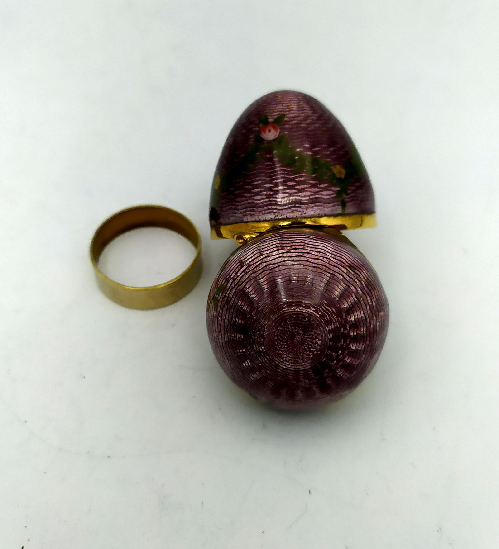 X-Pequeñas coronas estilo huevo Fabergé Esmalte pintado a mano Plata de ley Salimbeni Imperio en venta