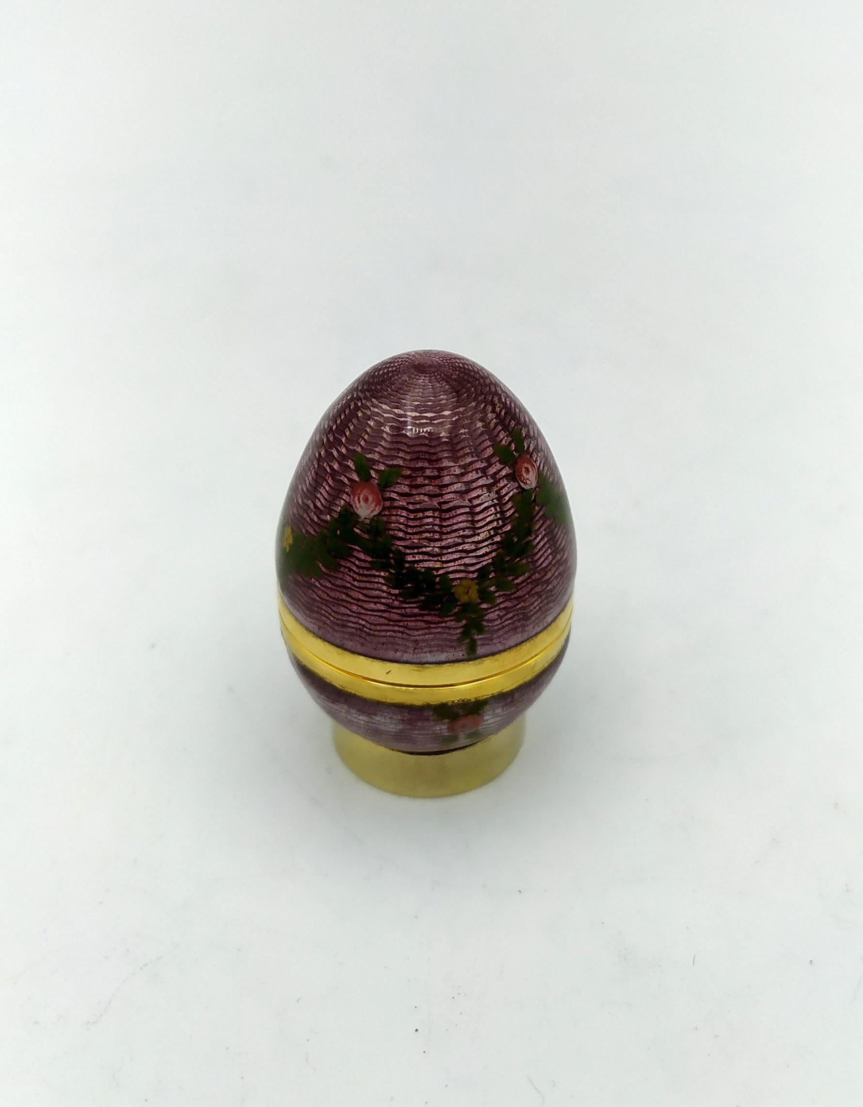 X-Pequeñas coronas estilo huevo Fabergé Esmalte pintado a mano Plata de ley Salimbeni en Excelente estado para la venta en Firenze, FI