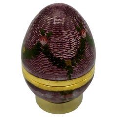 X-Pequeñas coronas estilo huevo Fabergé Esmalte pintado a mano Plata de ley Salimbeni