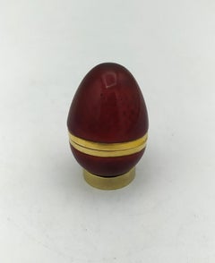 X-Pequeño Huevo estilo Fabergé Rubí Rojo Esmalte Plata de Ley Salimbeni