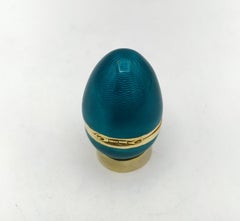 X-Small Egg Style Faberge Saphir Blau Emaille Sterlingsilber Salimbeni