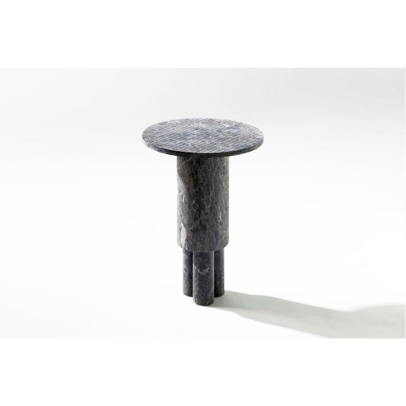 X-small game of stone side table, black silver by Josefina Munoz
Game of Stone Collection
Dimensions: H35 x Ø30cm
Material: marble Palissandro black silver

Available in: tall, small and XS sizes. 

Interpreting the expressiveness of stone