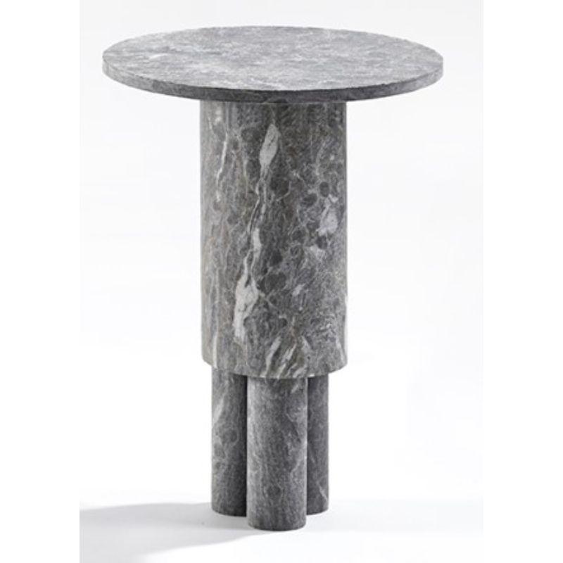 Post-Modern X-Small Game of Stone Side Table, Black Silver by Josefina Munoz