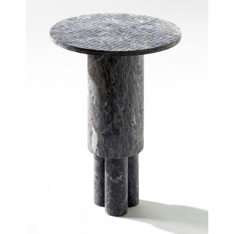 Swiss X-Small Game of Stone Side Table, Black Silver by Josefina Munoz