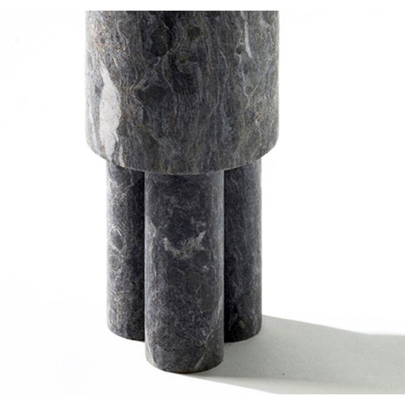 X-Small Game of Stone Side Table, Black Silver by Josefina Munoz In New Condition For Sale In Geneve, CH