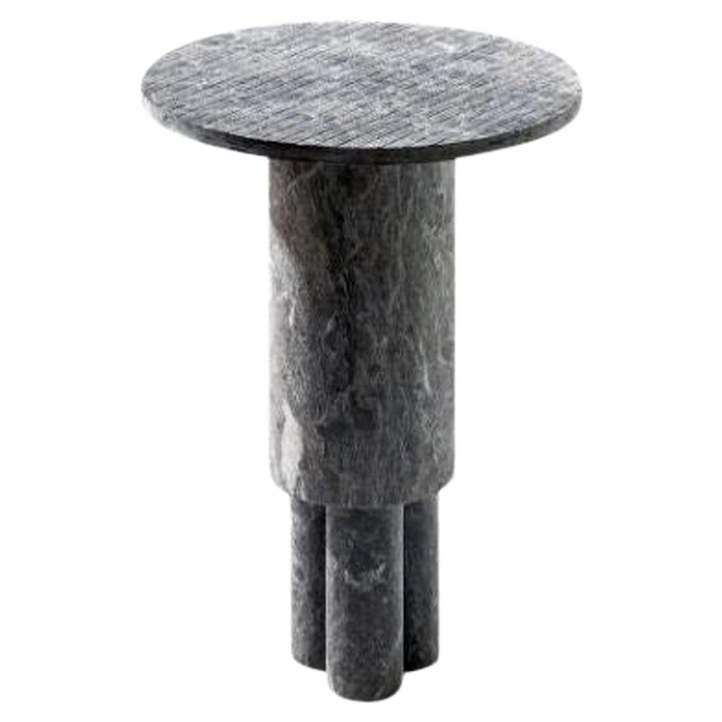 X-Small Game of Stone Side Table, Black Silver by Josefina Munoz For Sale