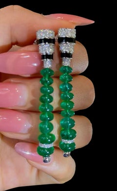 X Solemn Oath Art Deco 18k Emerald&Diamond