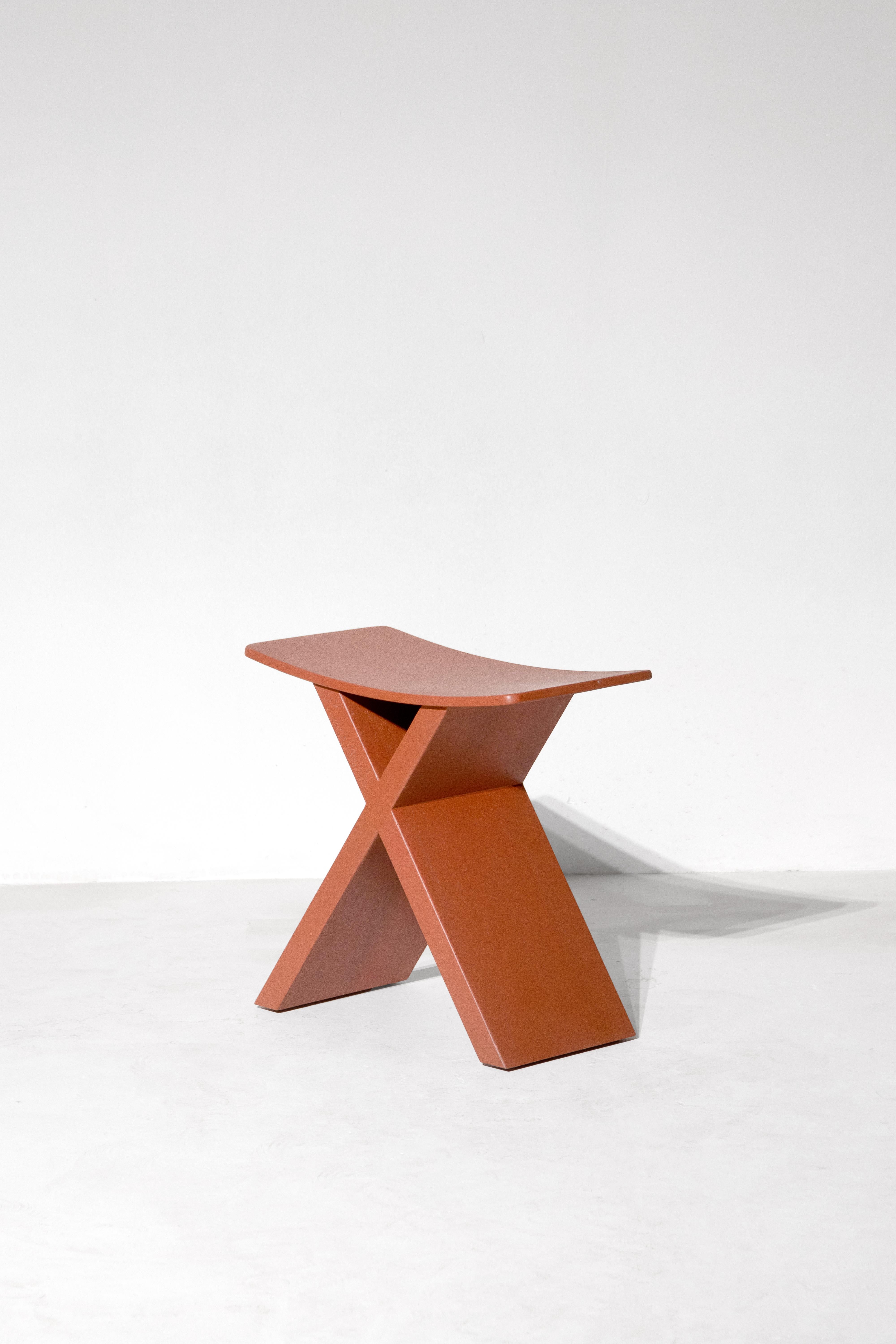 Arts and Crafts X, Soli Red Monkey Pod Wood Stool For Sale