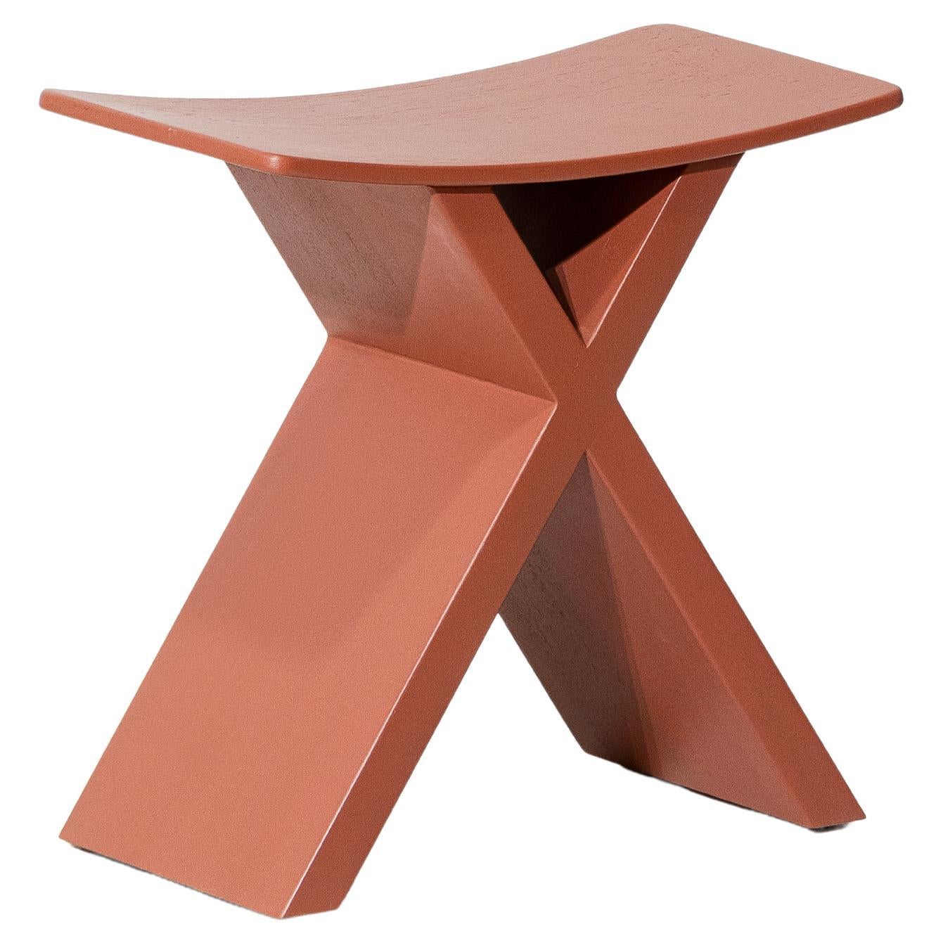 X, Taburete de madera Soli Red Monkey Pod