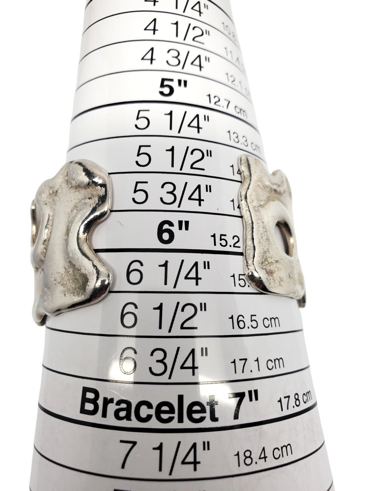 X Sterling Silver Molten Wide Cuff Bracelet # 20573 For Sale 5
