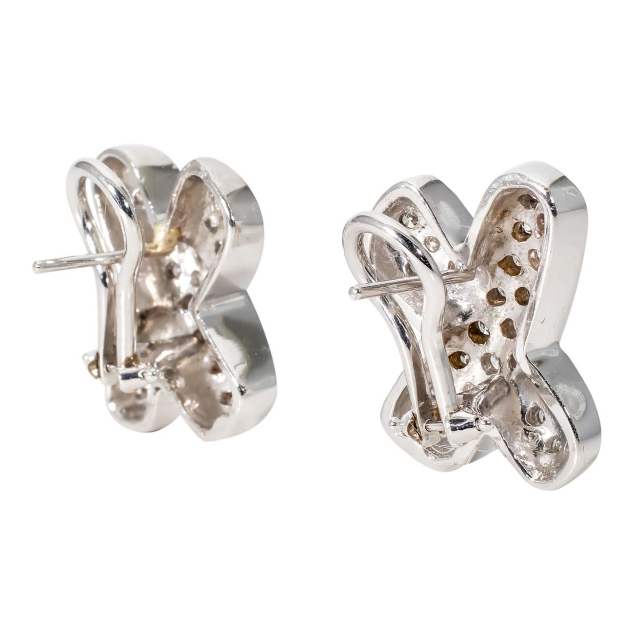 Donna Orecchini a clip francesi X-Style con diamanti rotondi. D1,80ct.t.w. in vendita