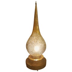 X-Tall Intricate Moroccan Copper Lamp or Lantern, Table Lamp