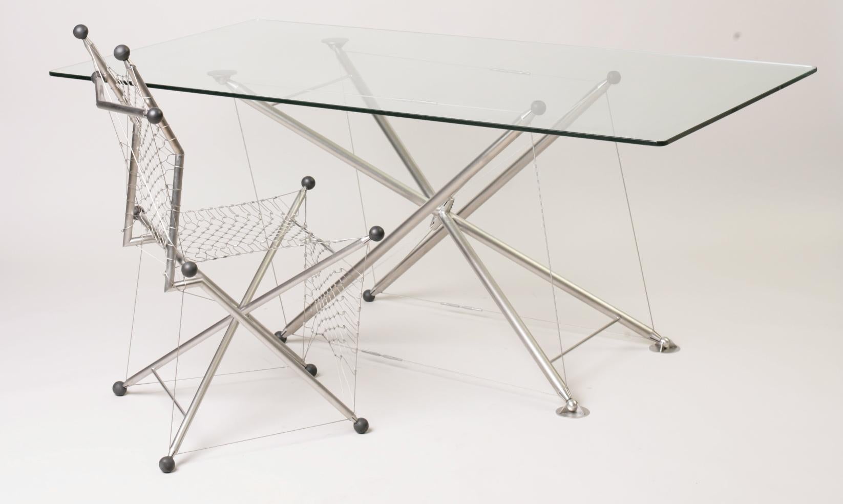 Acier inoxydable Chaise X de Konstantin Achkov Studio en vente