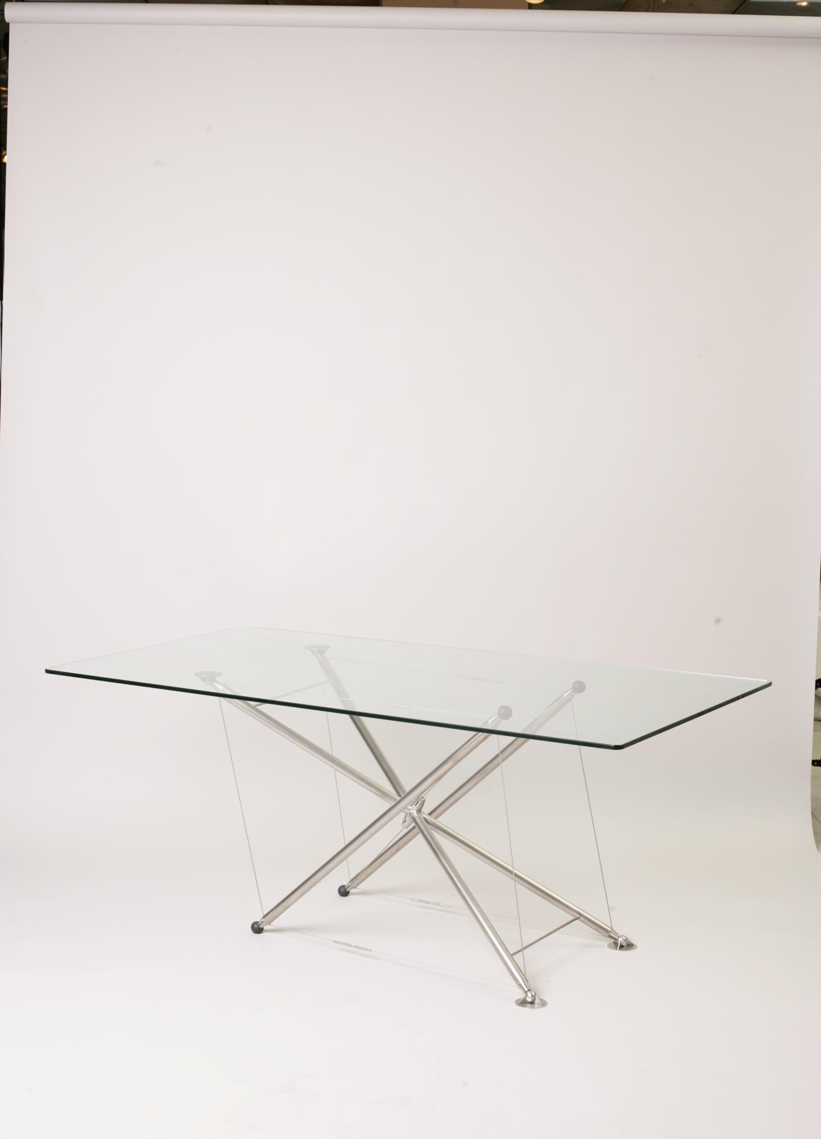 Acier inoxydable Table à tréteaux Konstantin Achkov Studio en vente