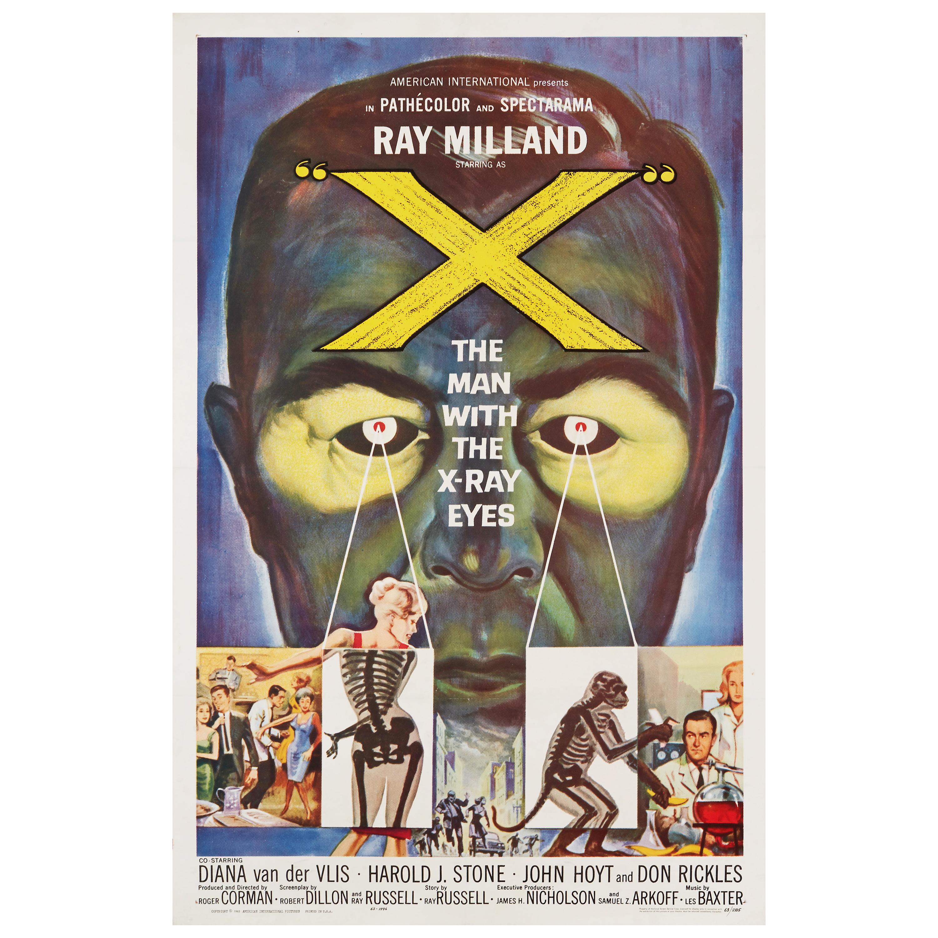 'X The Man With The X-Ray Eyes' Original Vintage Movie Poster, American, 1963