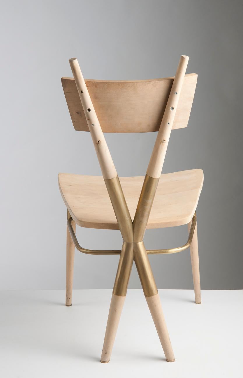 Modern X Wooden Chair by Sema Topaloglu