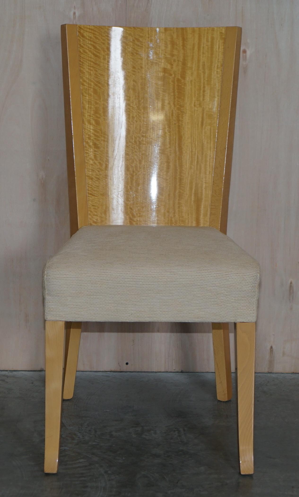 X10 Giorgio Collection Huge Burr Satinwood Dining Chairs Part Suite For Sale 6