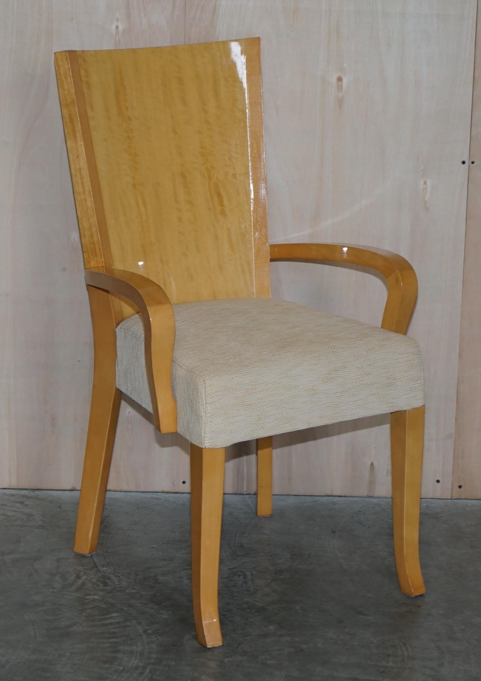 Mid-Century Modern X10 Giorgio Collection Huge Burr Satinwood Dining Chairs Part Suite For Sale