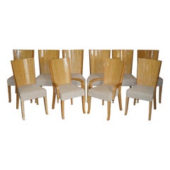 X10 Collection Giorgio Chaises de salle à manger en loupe de satin massif Partie Suite