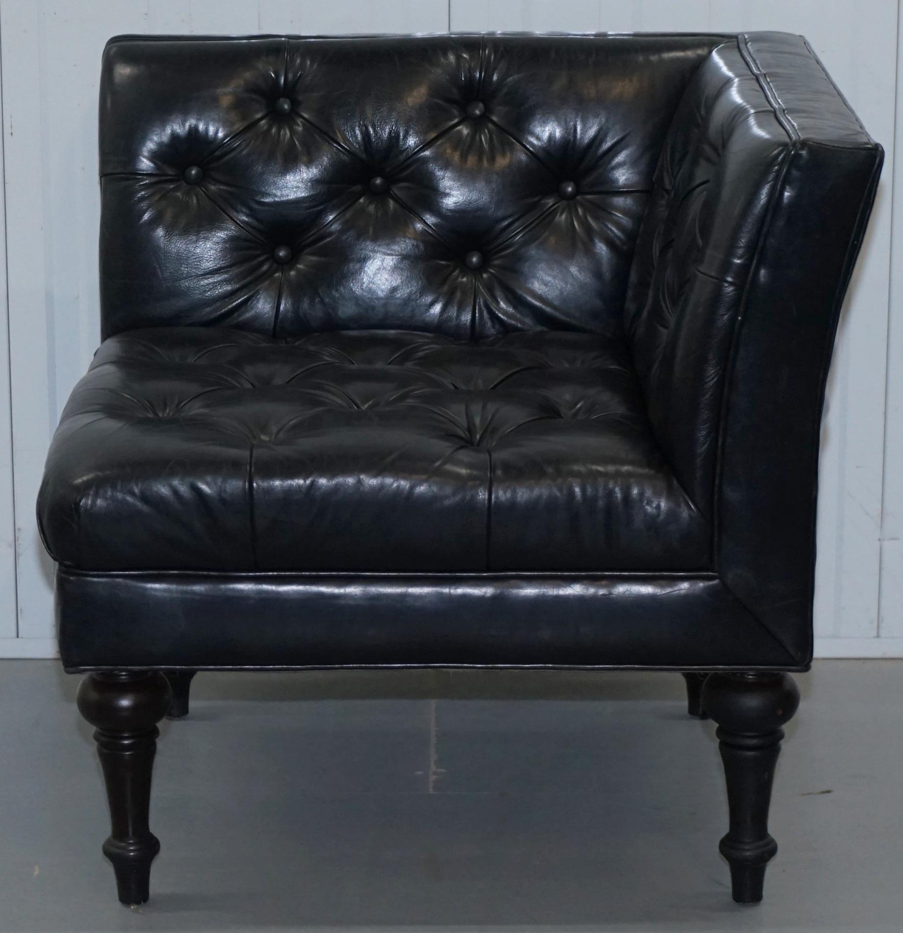 Contemporary X2 Paolo Moschino Nicholas Haslam Leather Chesterfield Salon Armchairs