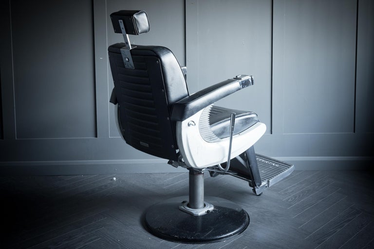 Four separate 1960's Original Belmont Barber Chair For Sale at 1stDibs