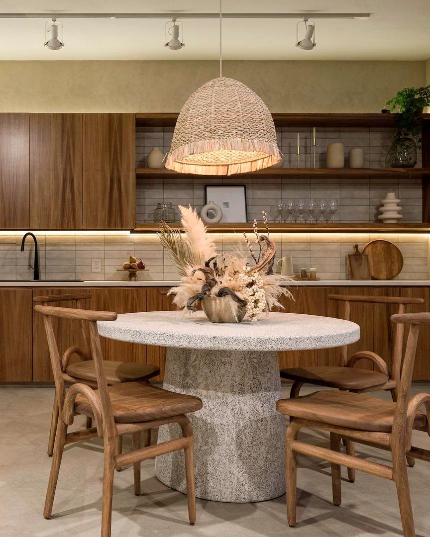 Organic Modern x6 Tarasca Handwoven Natural Palm Pendant Lampshades for private client
