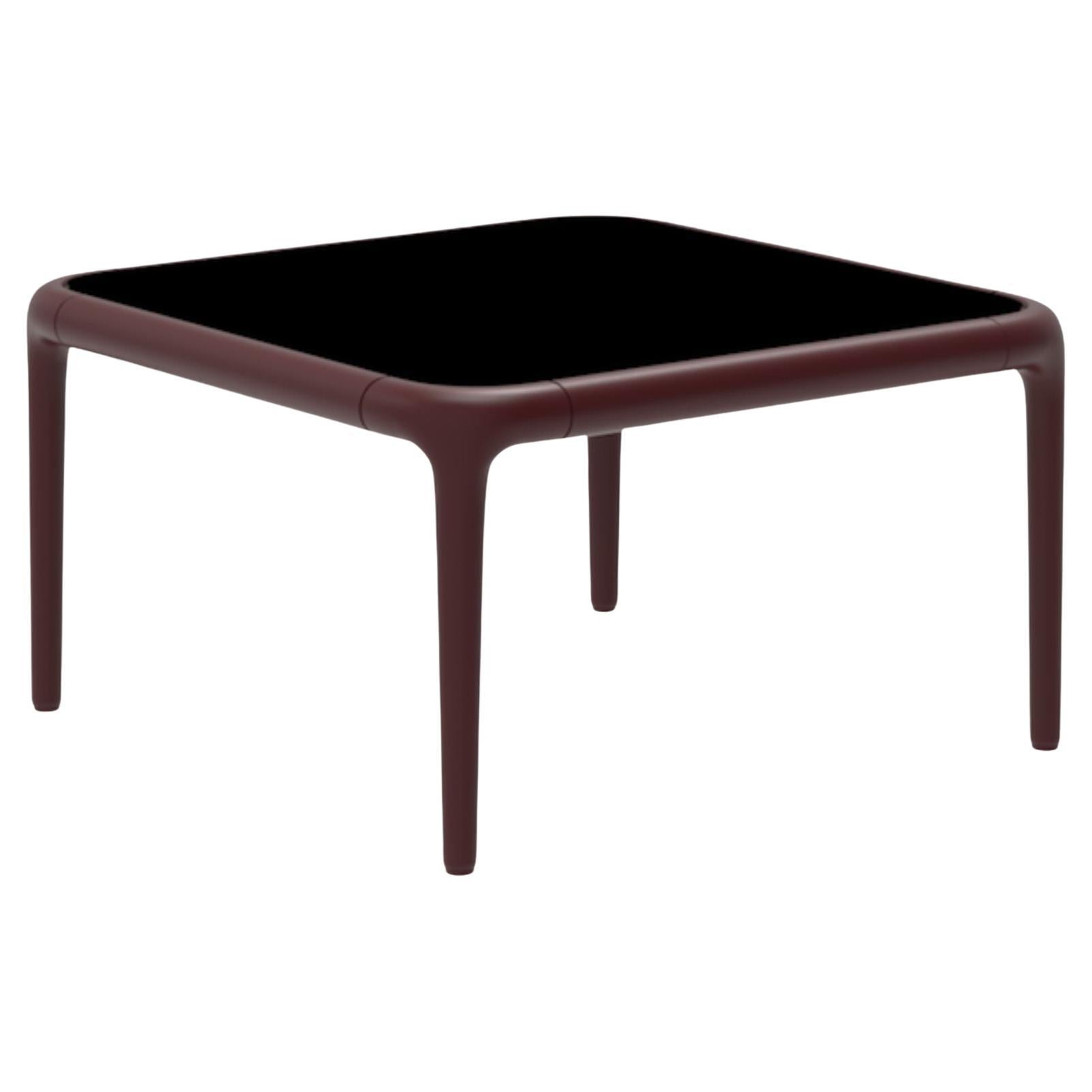 Xaloc Burgundy Coffee Table 50 with Glass Top by Mowee For Sale