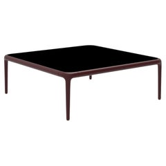 Xaloc Burgundy Coffee Table 80 with Glass Top by Mowee