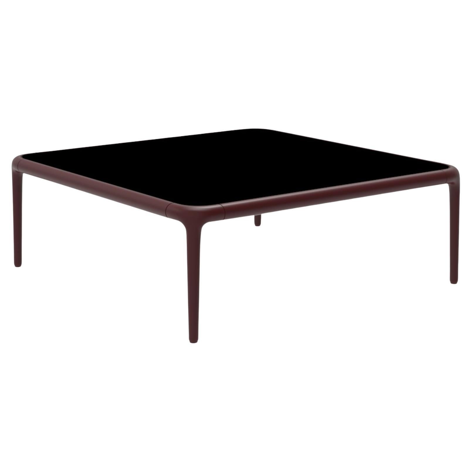 Xaloc Burgundy Coffee Table 80 with Glass Top by Mowee For Sale