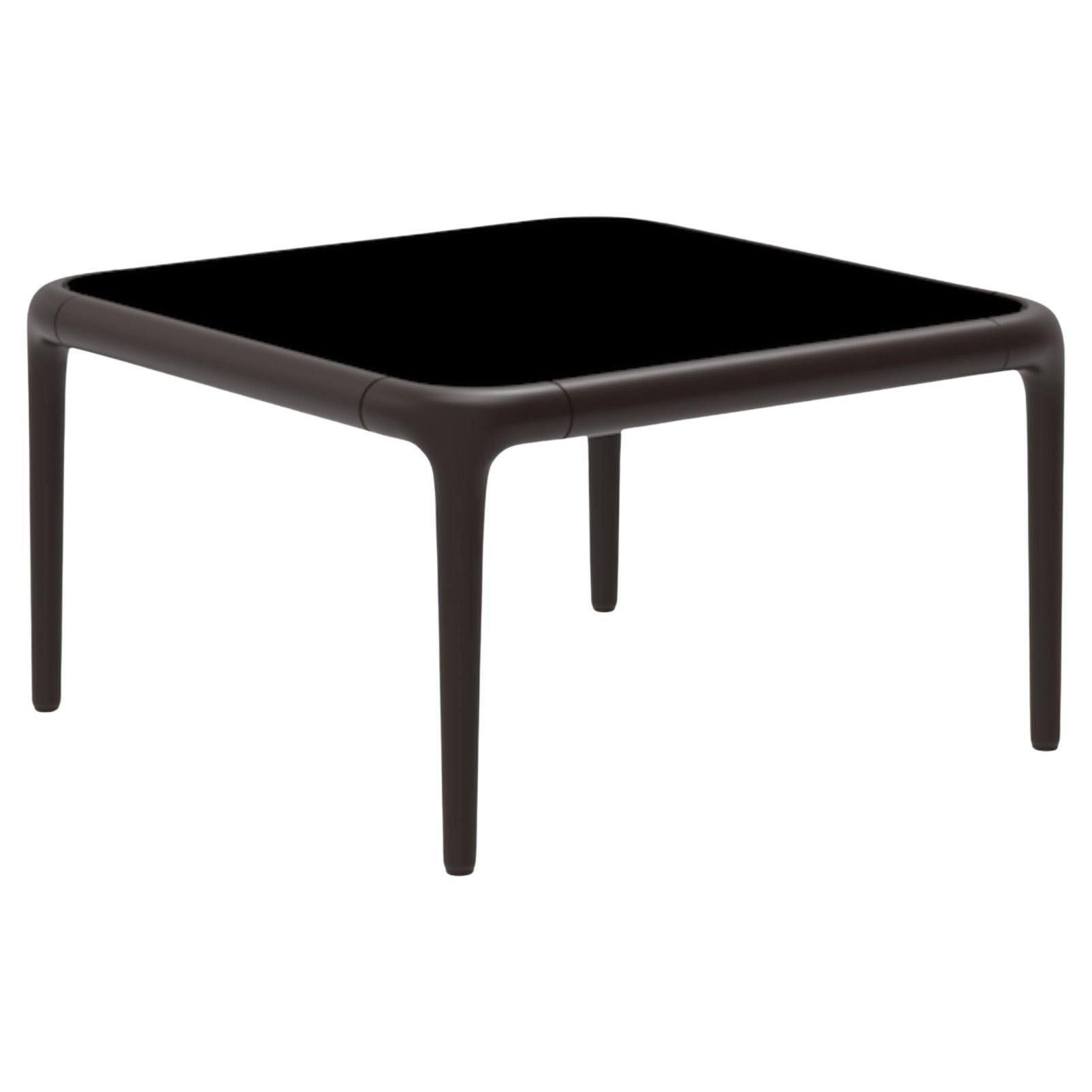 Xaloc Chocolate Coffee Table 50 with Glass Top by Mowee For Sale