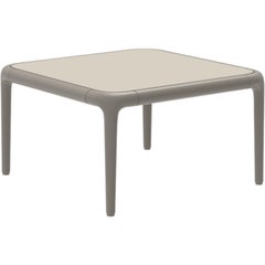 Xaloc Cream Coffee Table 50 with Glass Top by Mowee