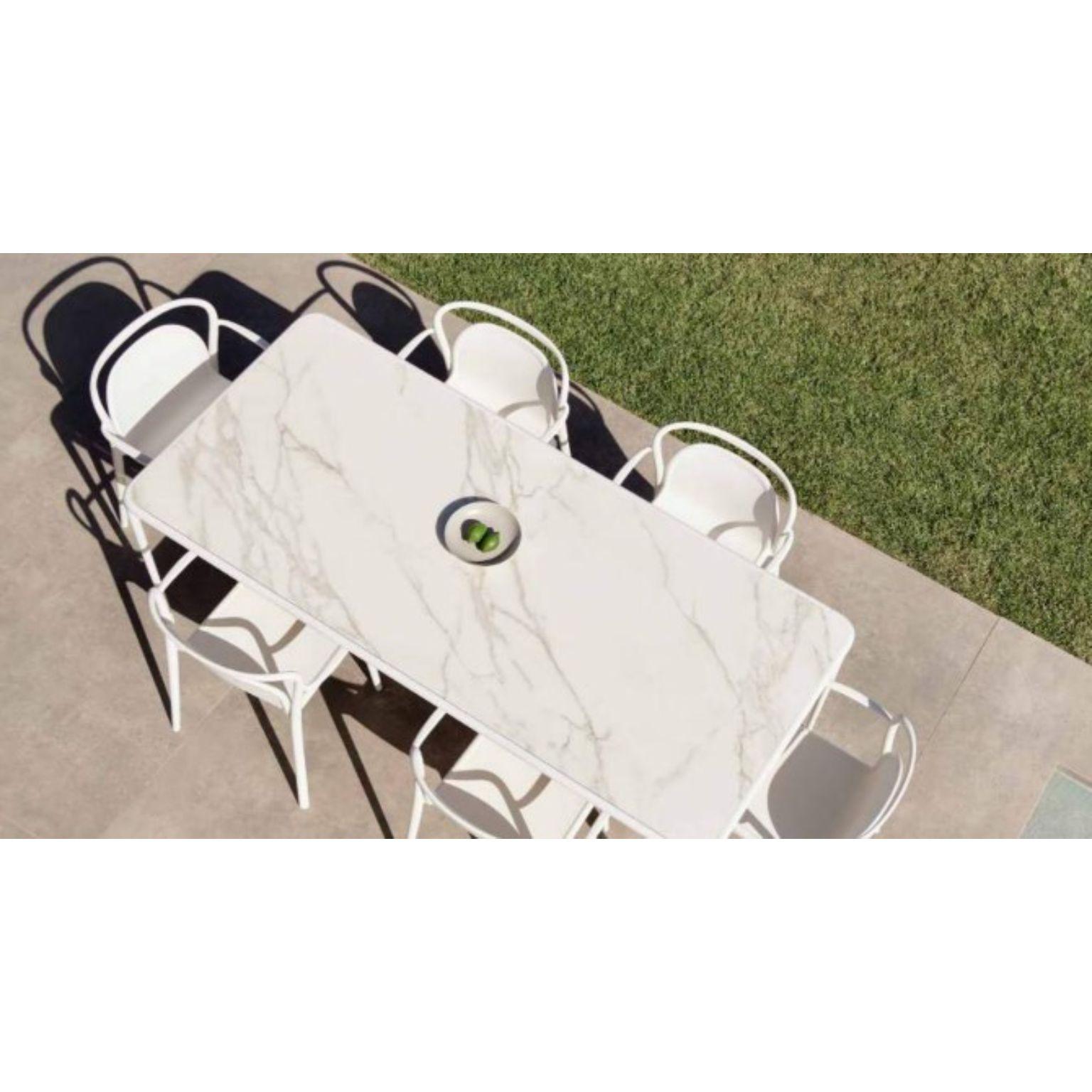 Xaloc Tavolo 140 con piano in vetro color crema di Mowee in vendita 1