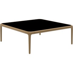 Xaloc Gold Coffee Table 80 with Glass Top by Mowee