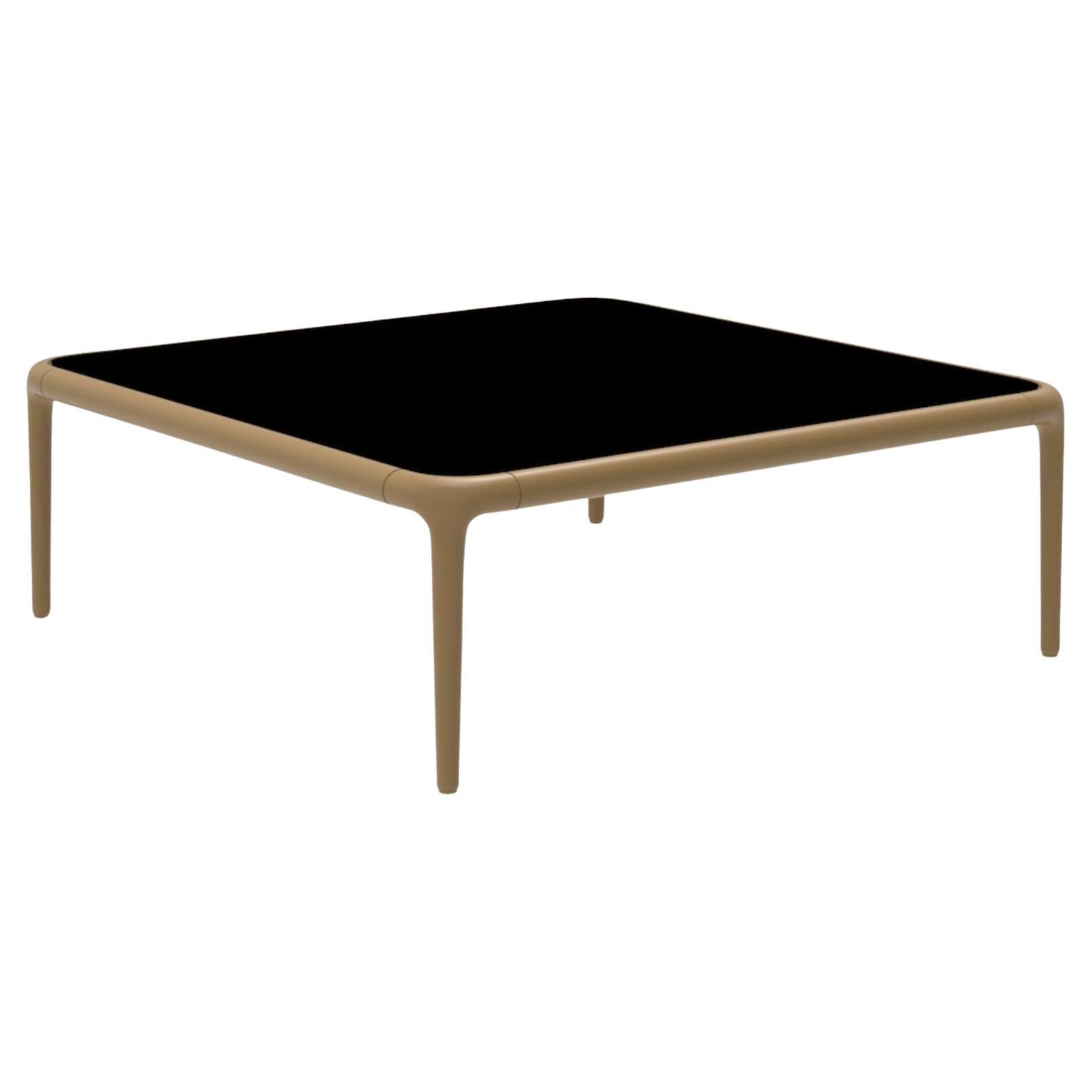 Xaloc Gold Coffee Table 80 with Glass Top by Mowee For Sale