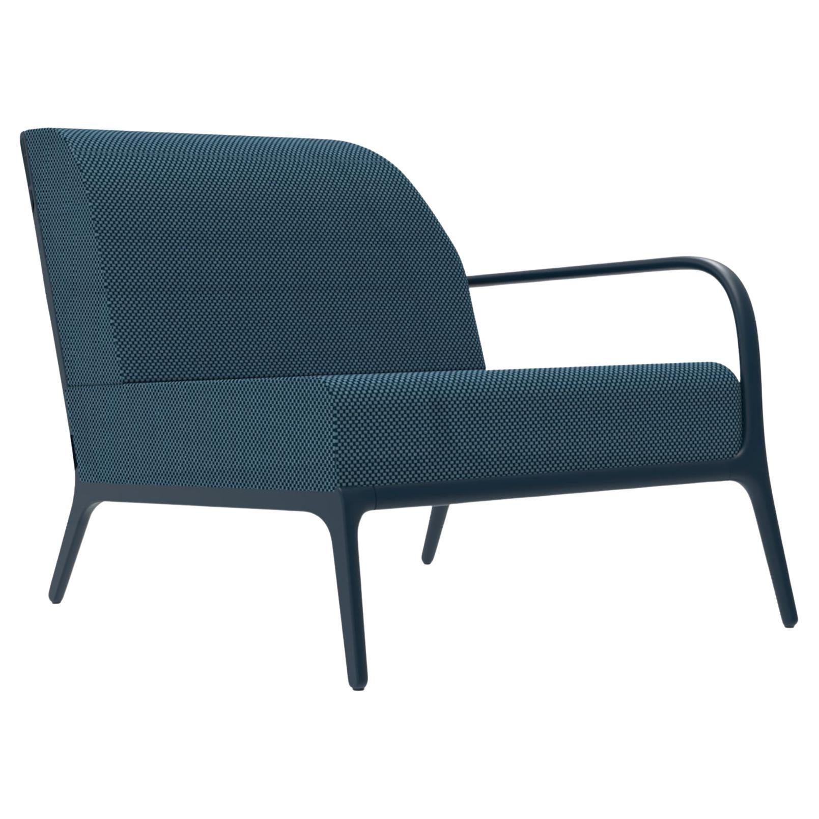 Xaloc Left 90 Marineblaues modulares Sofa von Mowee