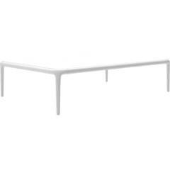 Xaloc White Coffee Table 120 with Glass Top by Mowee