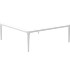 Xaloc White Coffee Table 80 with Glass Top by Mowee