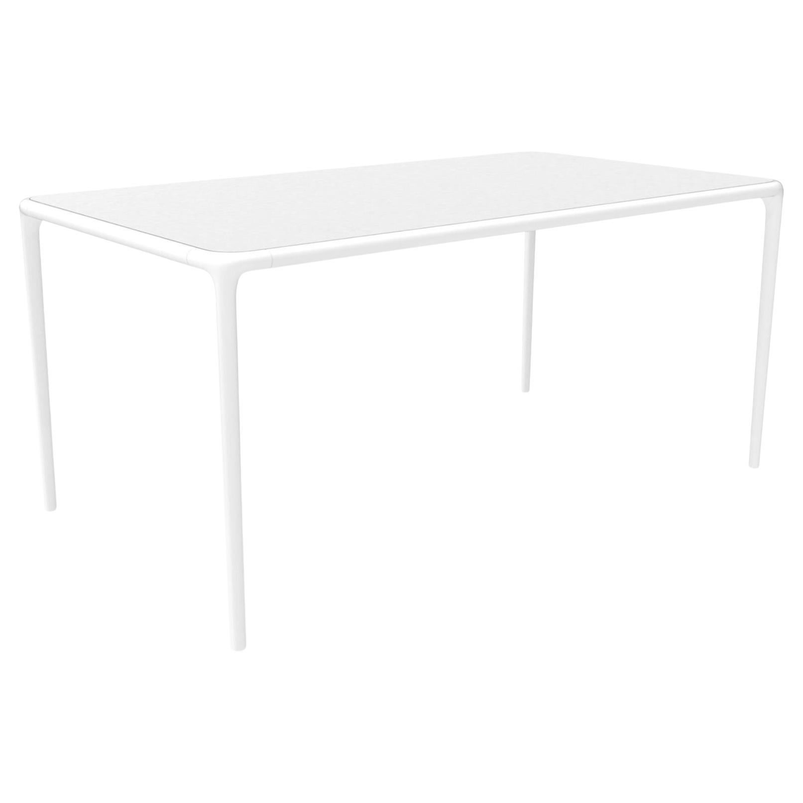 Xaloc Mesa 160 blanca con tapa de cristal by Mowee