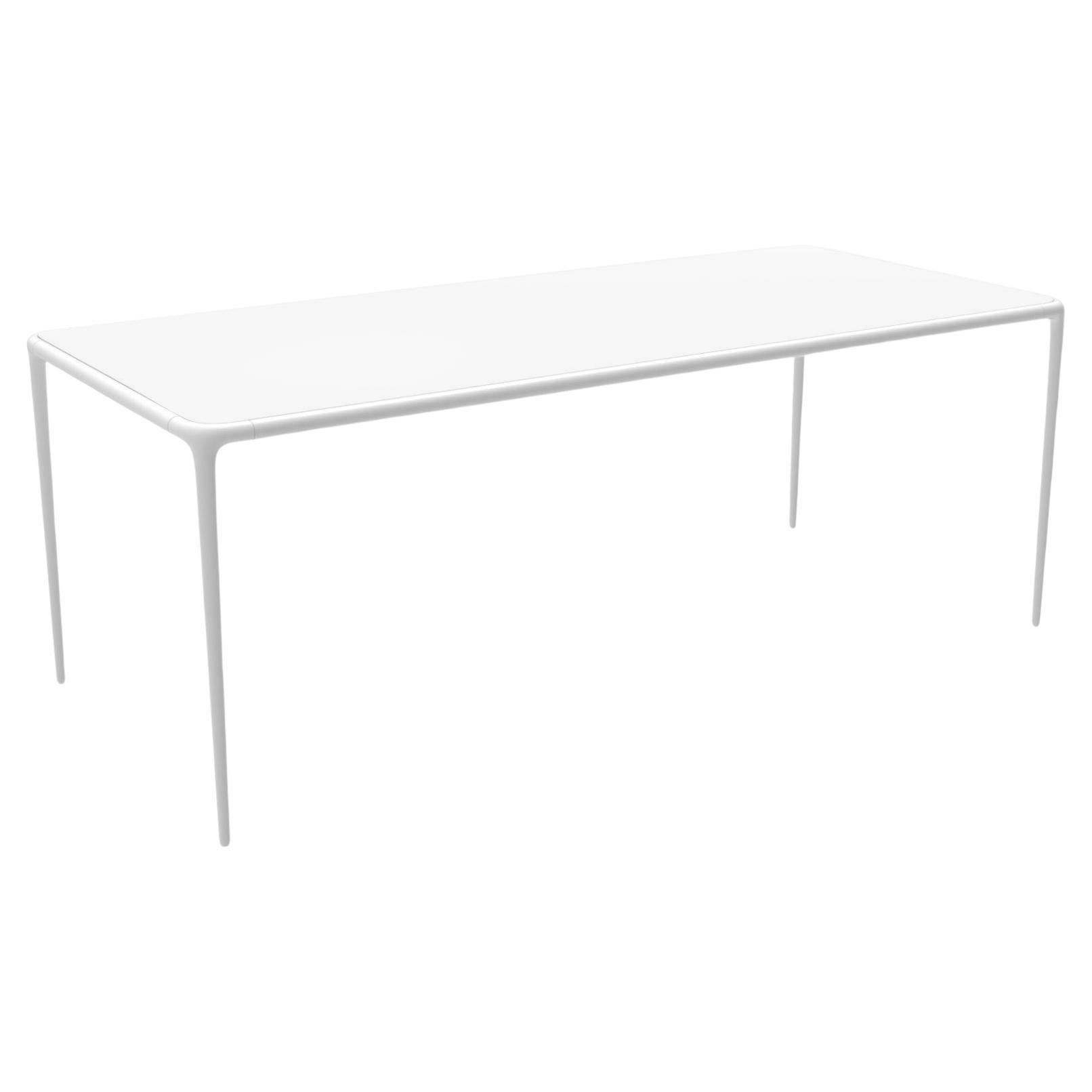 Xaloc Mesa blanca con tapa de cristal 200 by Mowee