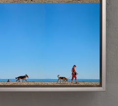 "Hendry's Beach, Santa Barbara, CA" Contemporary Framed Photograph on Aluminum