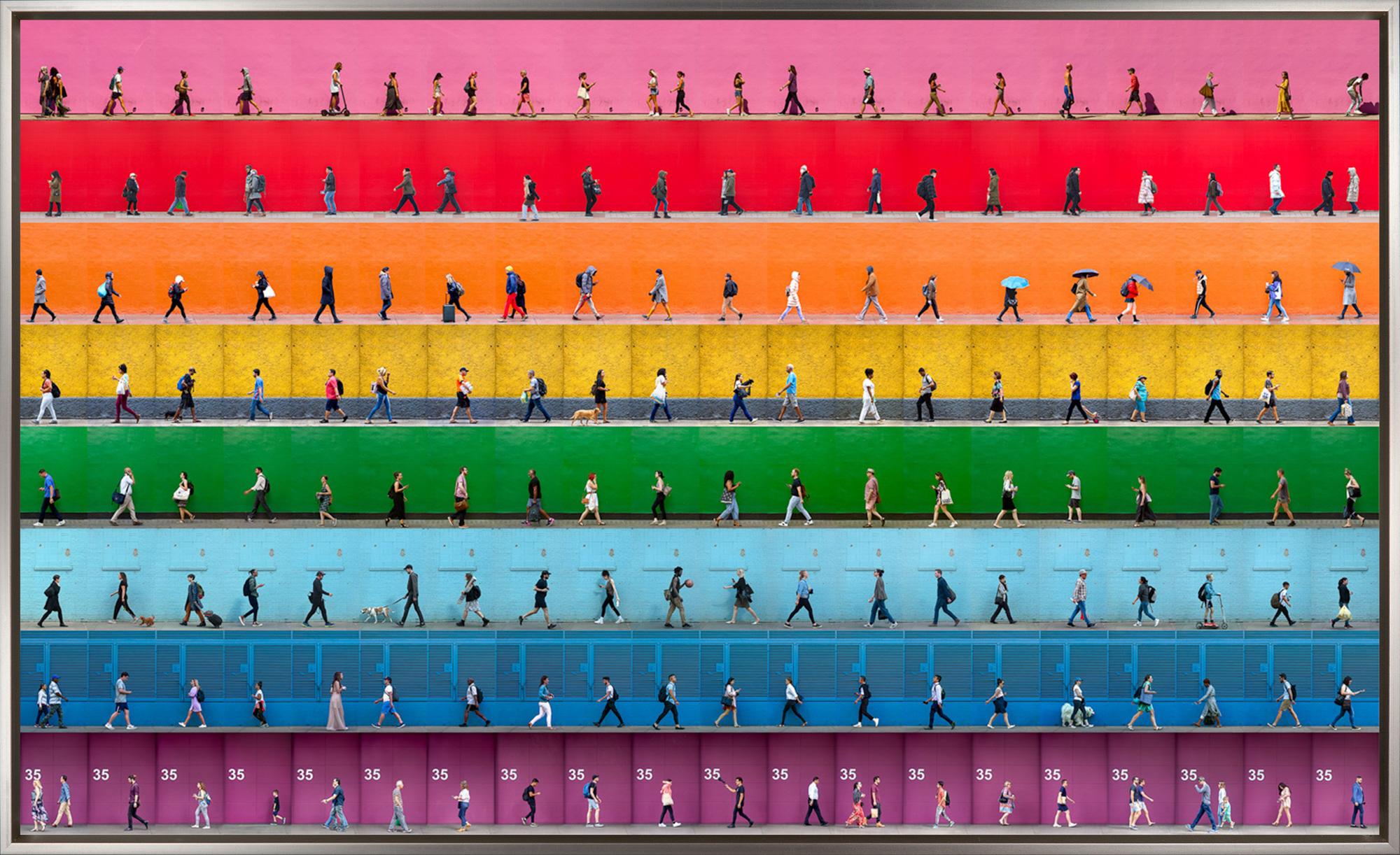 Xan Padron Figurative Photograph - "Gilbert Baker's Global Rainbow" Contemporary Photograph on Aluminum with Frame